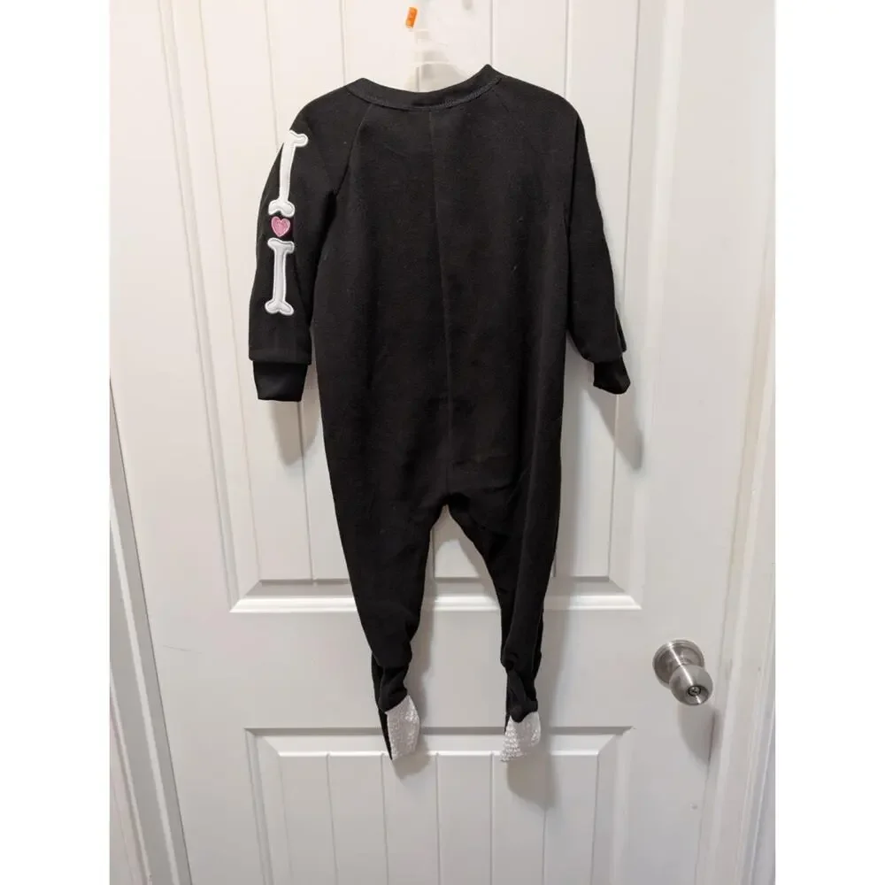 PJ & Pumpkins Halloween Skeleton Costume Toddler One-Piece Hearts Girls Size 12M